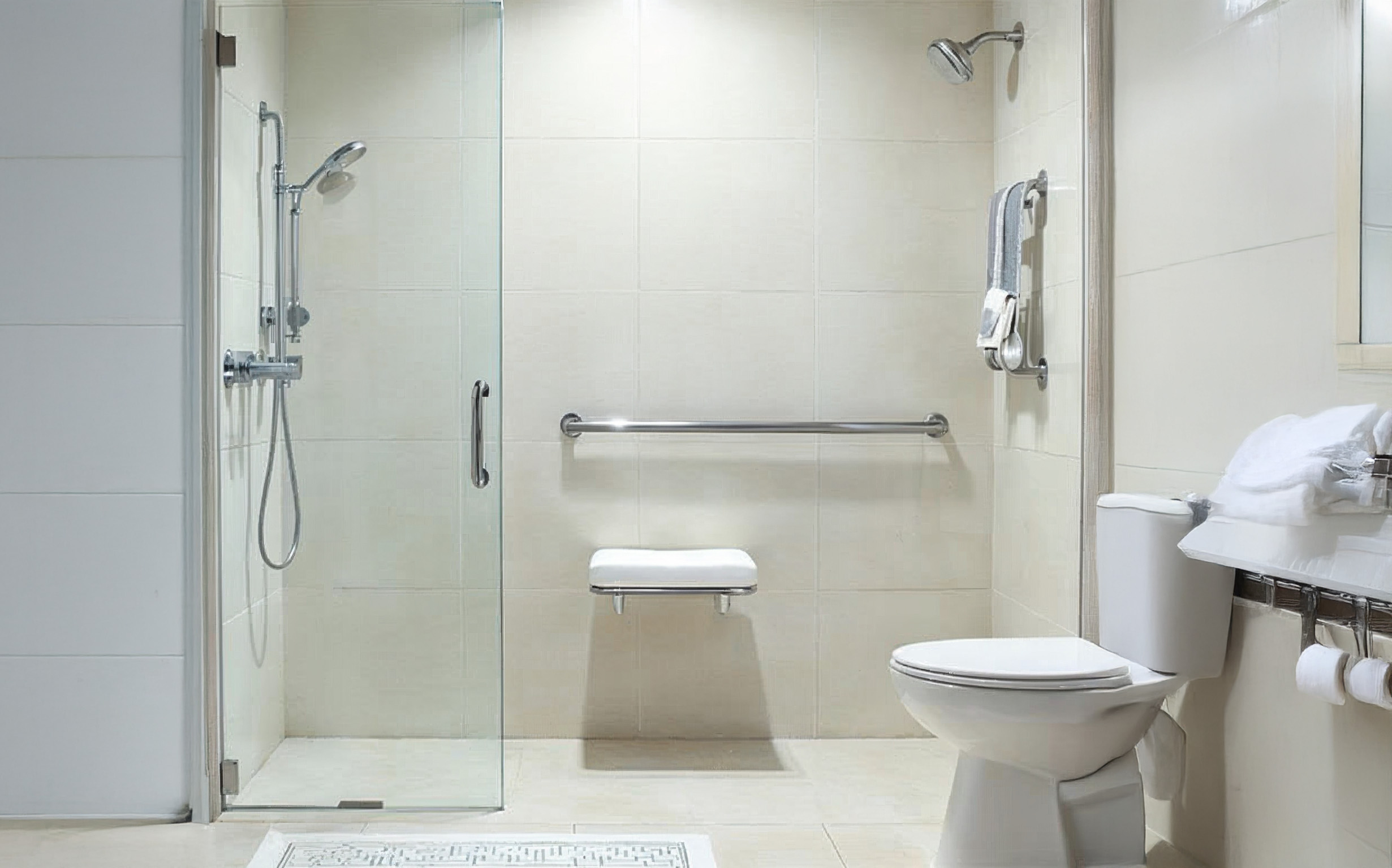Barrierefreies Badezimmer mit stilvollen Sicherheitselementen