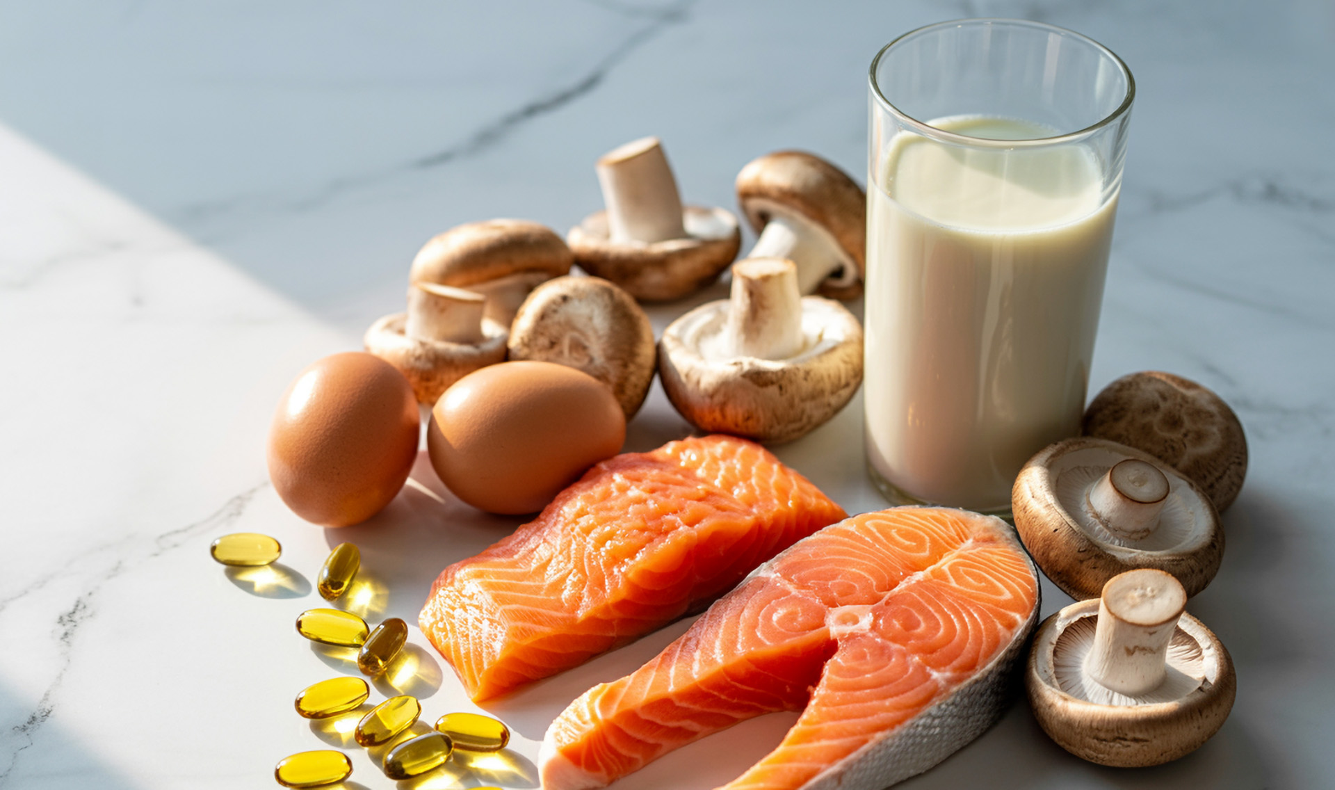 Vitamin-D-reiche Lebensmittel und Nahrungsergänzungsmittel